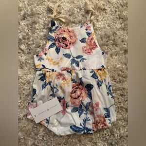 NWT Reverie Threads Floral Tie-Shoulder Baby Romper - 12-18m